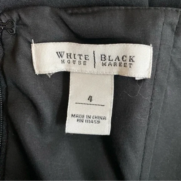 White House Black Market Black Bubble Hem Strapless Women Size 4 Cocktail Party - Picture 12 of 13